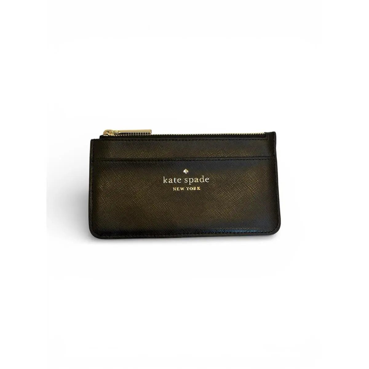 Kate Spade Staci Large Slim Card Holder Black Saffiano Leather New