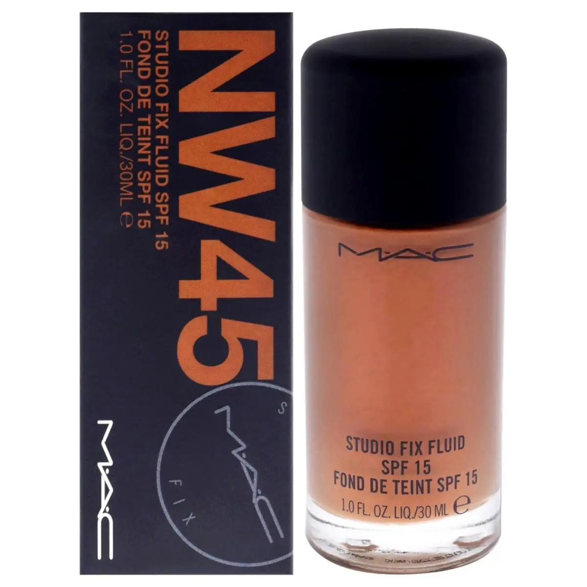 Mac Studio Fix Fluid Foundation NW45 1 Fl Oz Spf 15 Long Lasting Matte Finish by MAC Cosmetics