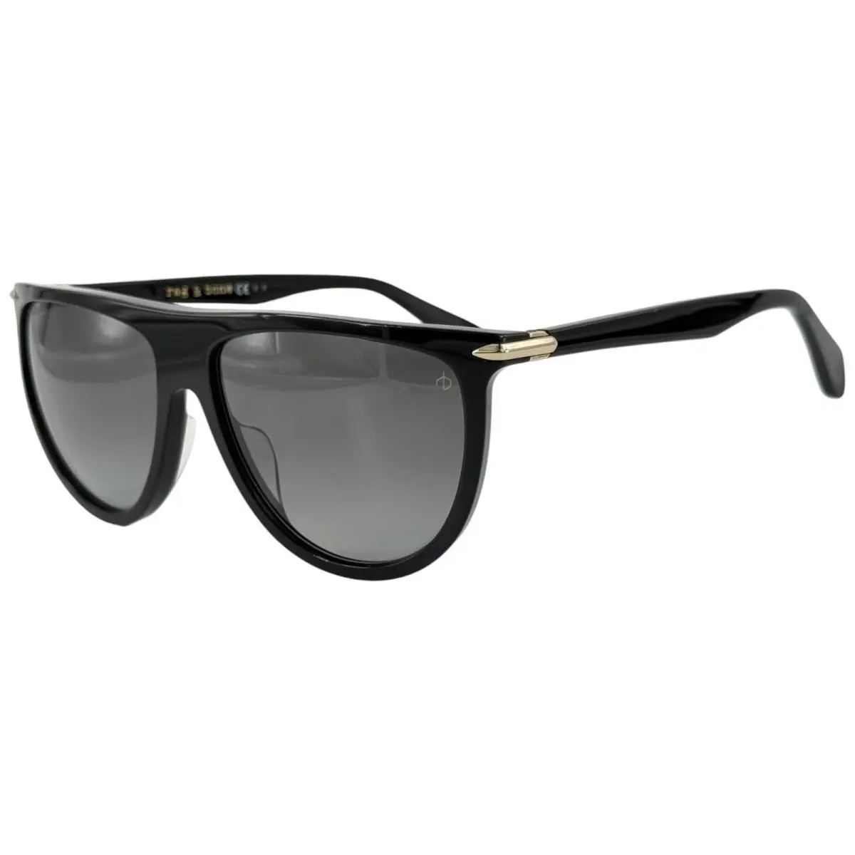 Rag Bone RNB1056S Womens Plastic Sunglass 807WJ Black 57-14 Gray Polarized