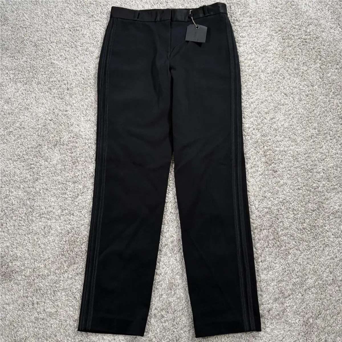Rag Bone Pants Womens 4 Black Ronin Tuxedo Stripe Dress Workwear Formal