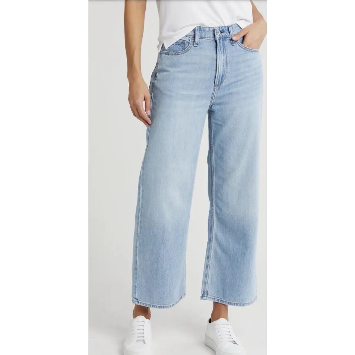 Rag Bone Lori Mid-rise Crop Jeans Light Wash Blue Size 30 Soft Cotton