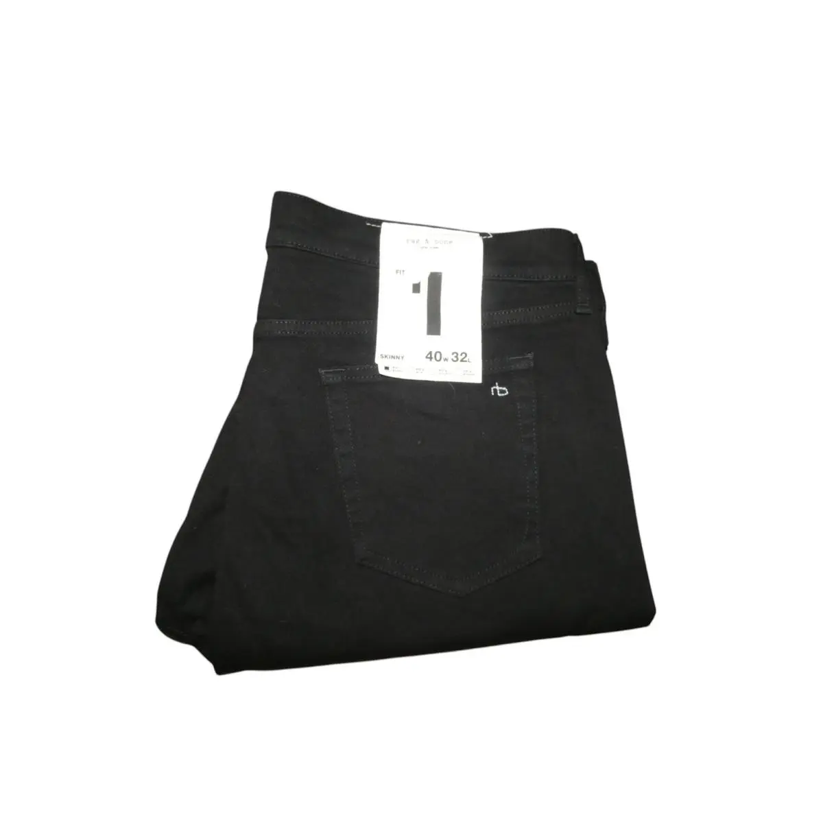 Rag Bone Mens Black Denim Jeans 40 x 32 Fit 1 Skinny Stretch
