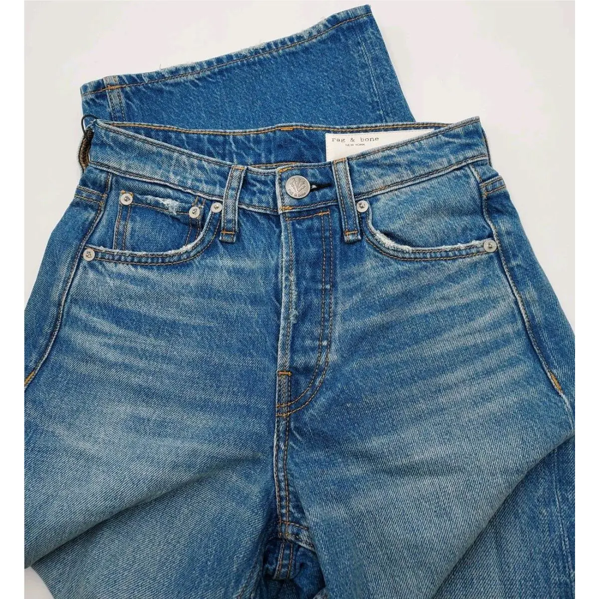 Rag Bone Mick w/ Holes Maya High Rise Ankle Wide Leg Jeans Size 23 D3-A7