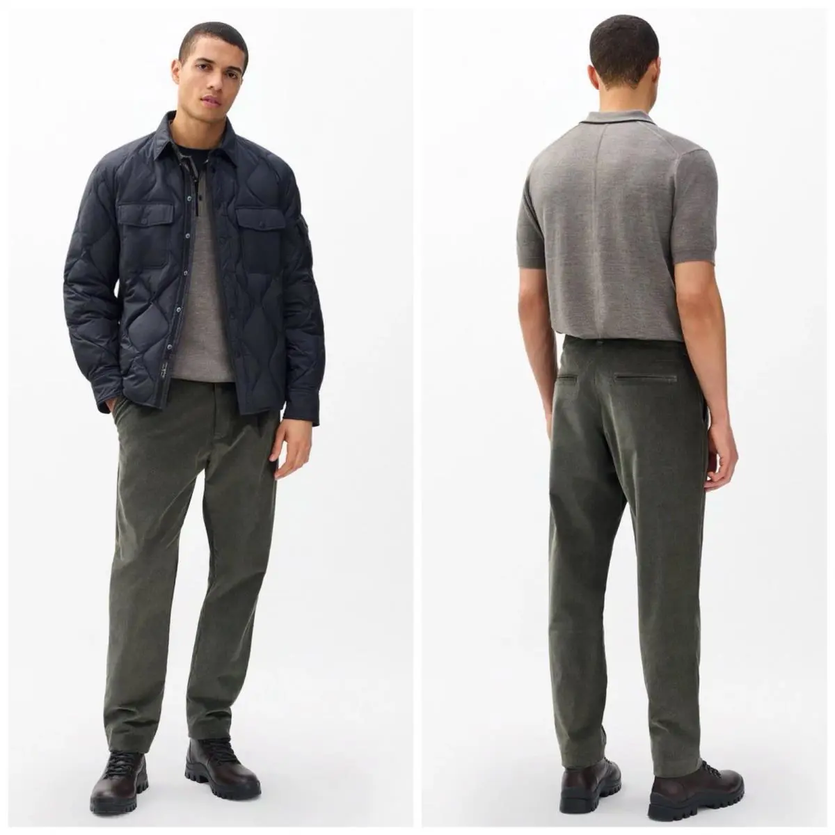 Rag Bone Evan Pleated Corduroy Trouser In Dark Shadow: 29