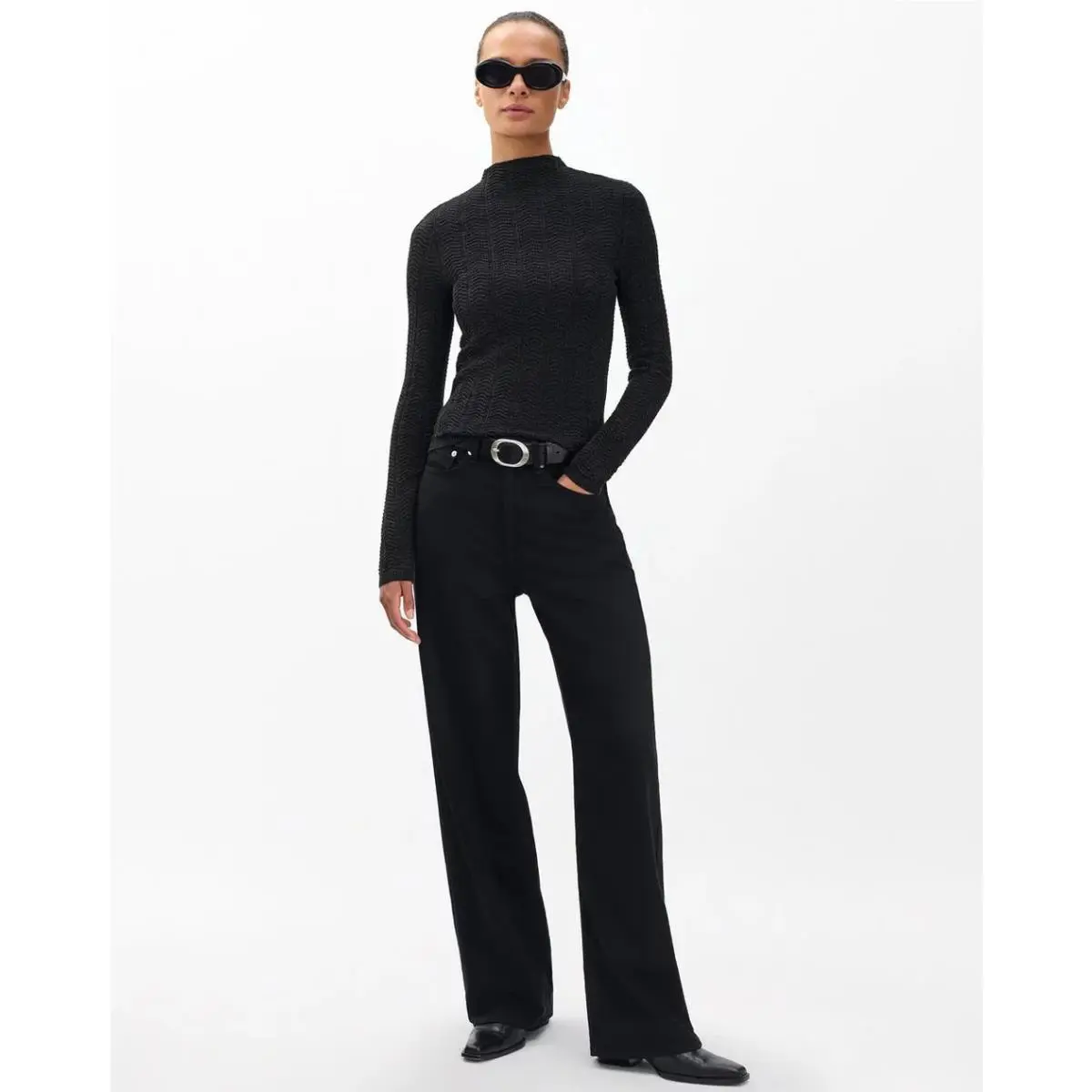 Rag Bone Francesca Merino Wool Turtle Neck In Charcoal Size: Large