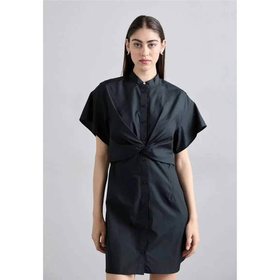 Rag Bone Women`s Gretchen Poplin Dress In Black Size: 2