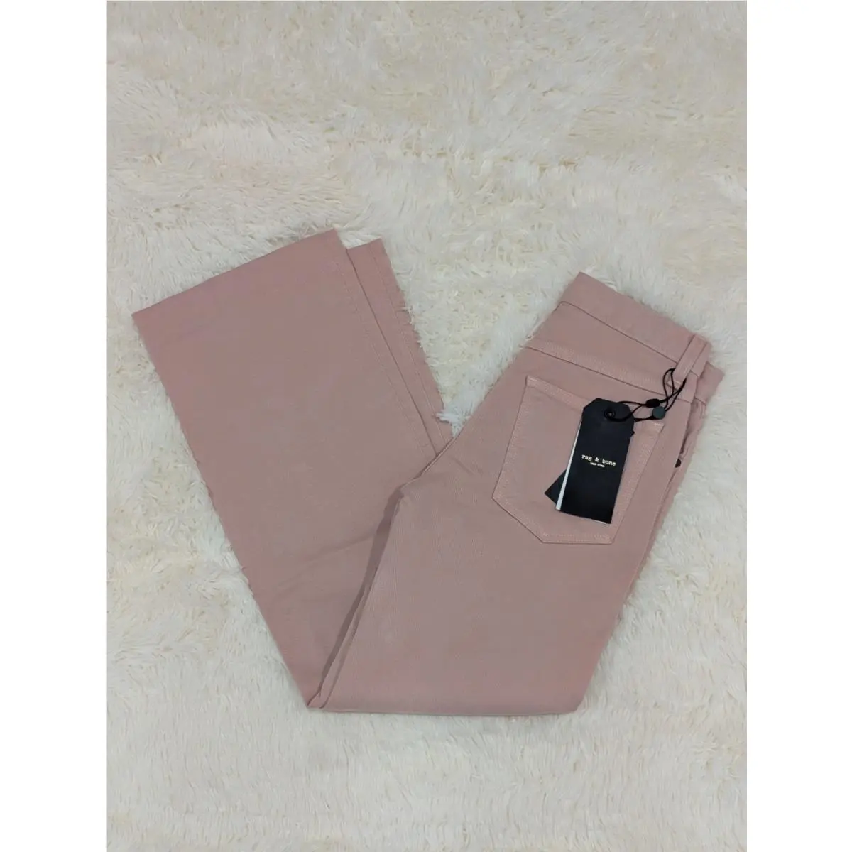 Rag Bone Ankle Justine Trouser Wide Leg Jean Size 30 Women`s Pink Blush Twill