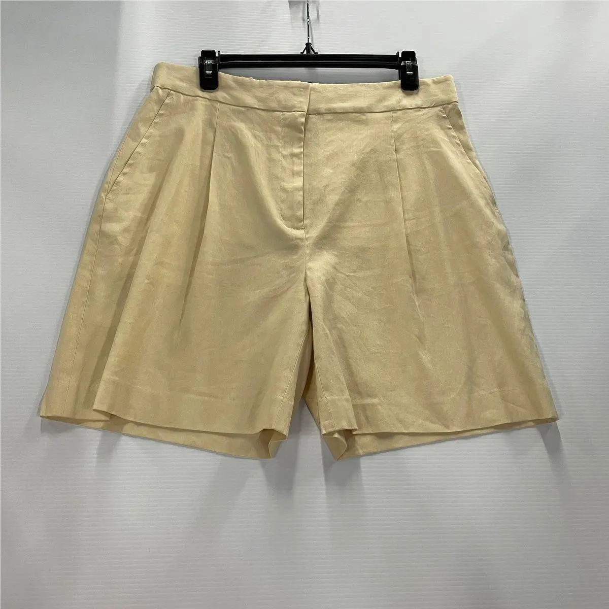 Rag Bone Leona Linen-blend Shorts Women`s Size 8 Light Tan