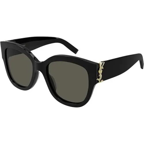 Saint Laurent SL M95_F 001 Cat Eye Black Gold Grey 56 mm Women`s Sunglasses