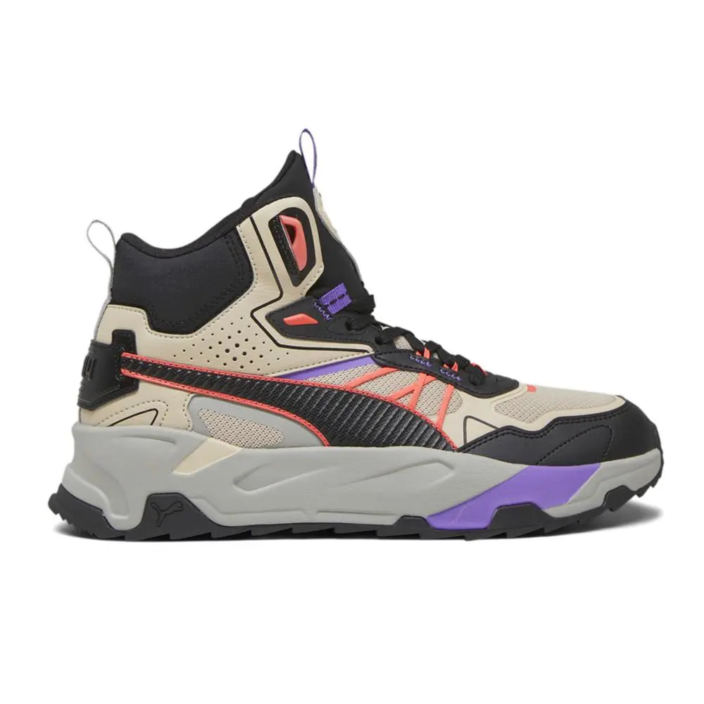 Puma Trinity Mid Hybrid Lace Up Mens Beige Grey Sneakers Casual Shoes 39232703 - Beige, Grey