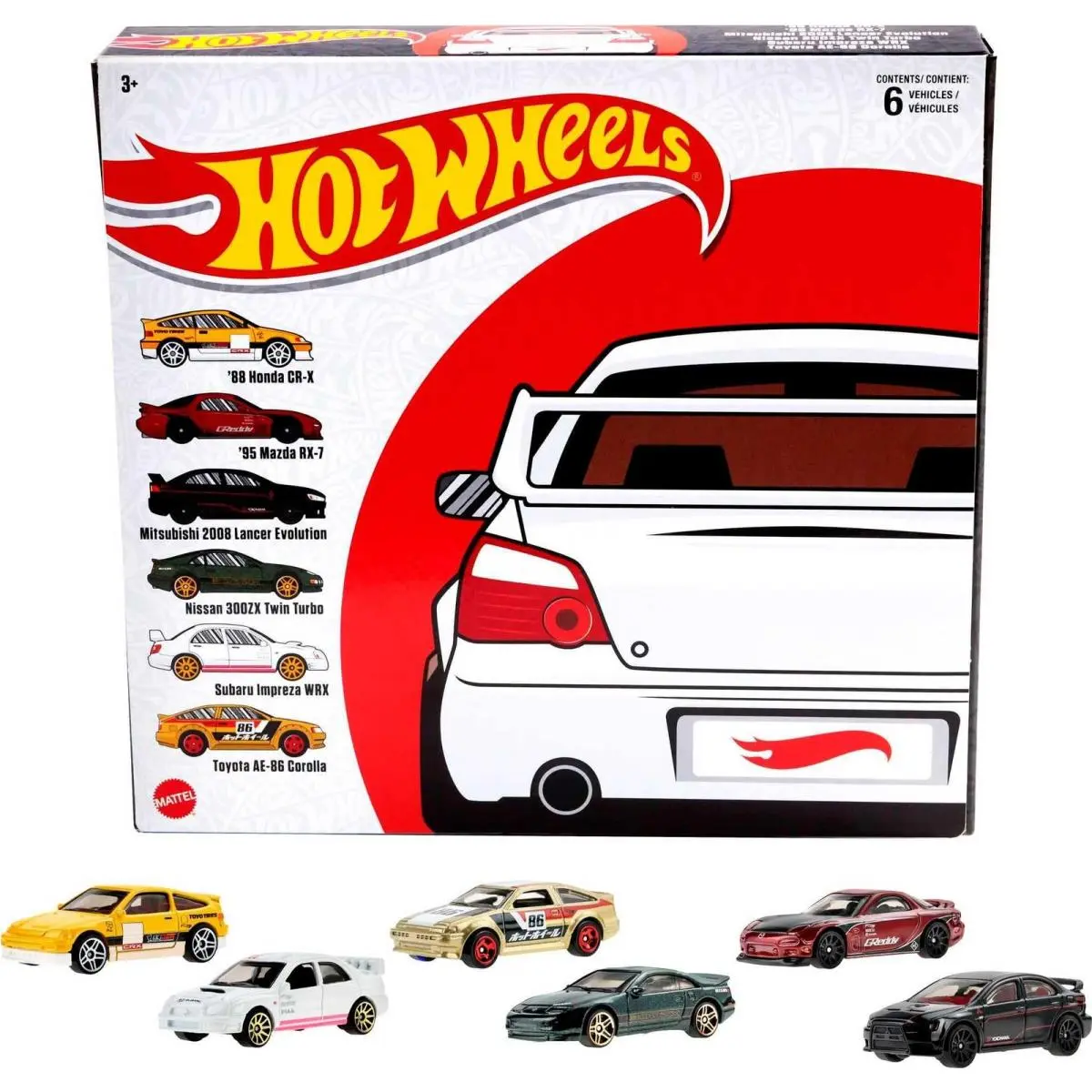 Hot Wheels Japanese Multipacks of 6 Toy Cars 1:64 Scale Decos Popul