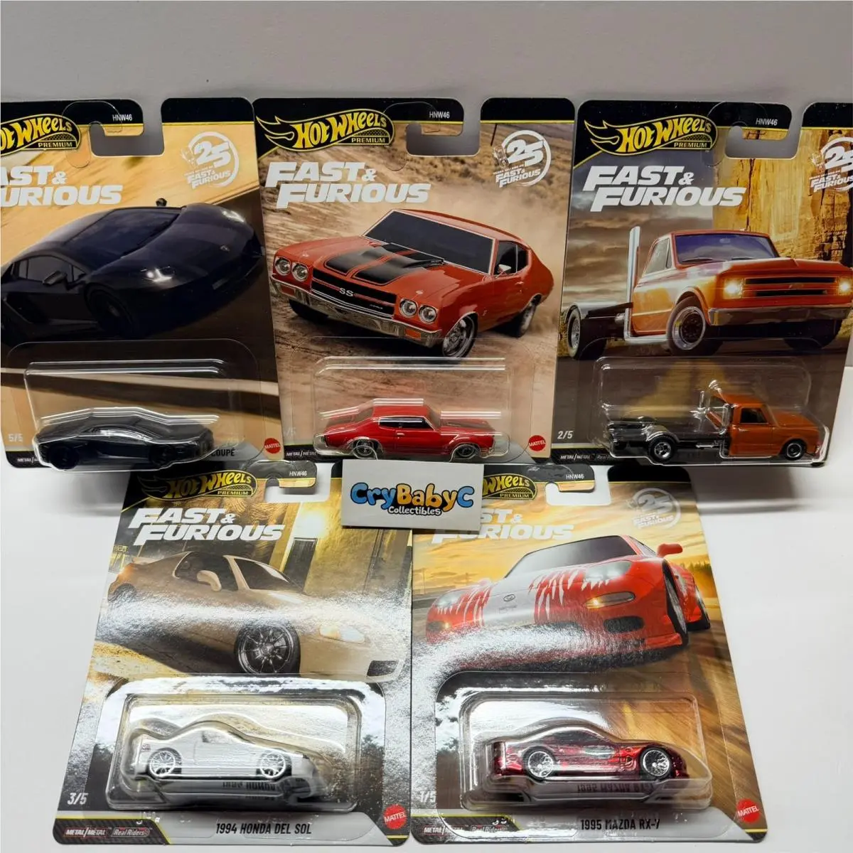 Hot Wheels Premium Fast Furious 25th Anniversary 5 Car Set 2026 HNW46-956P