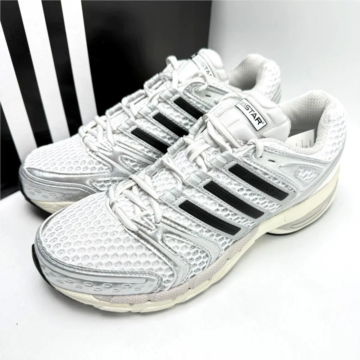 Adidas Adistar Control 5 Silver Metallic Grey Black KI6121 Men`s sz 8-12