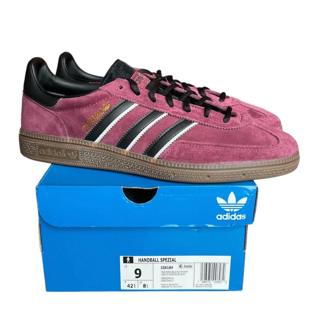 Adidas Handball Spezial Size 8-13 Men`s Athletic Shoes Maroon/black IG6184 Nby