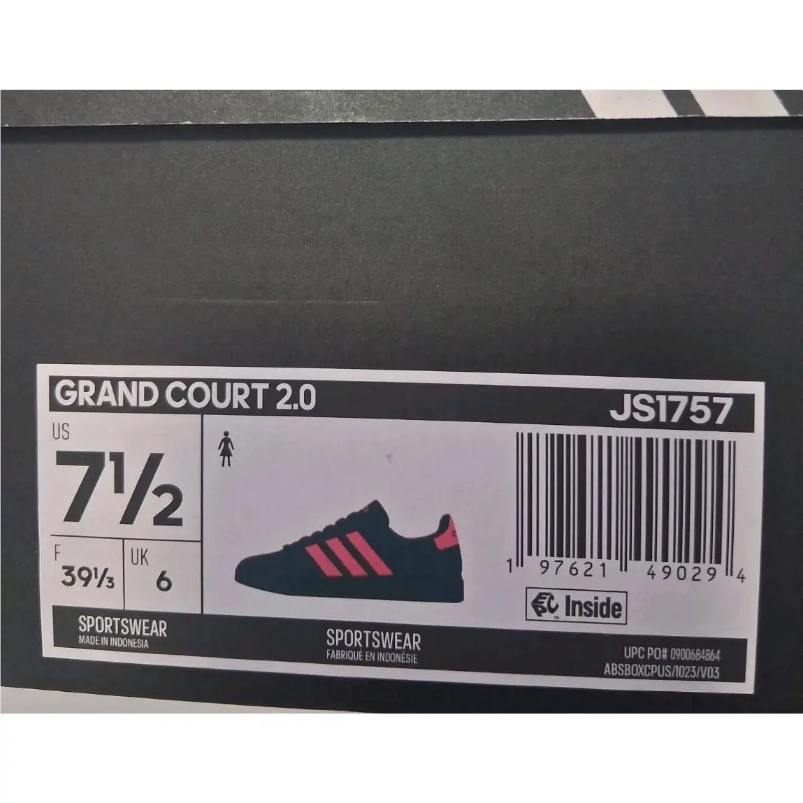Adidas shoes - adidas grand court 2.0 - grand court - JS1757 - black/ pink 18