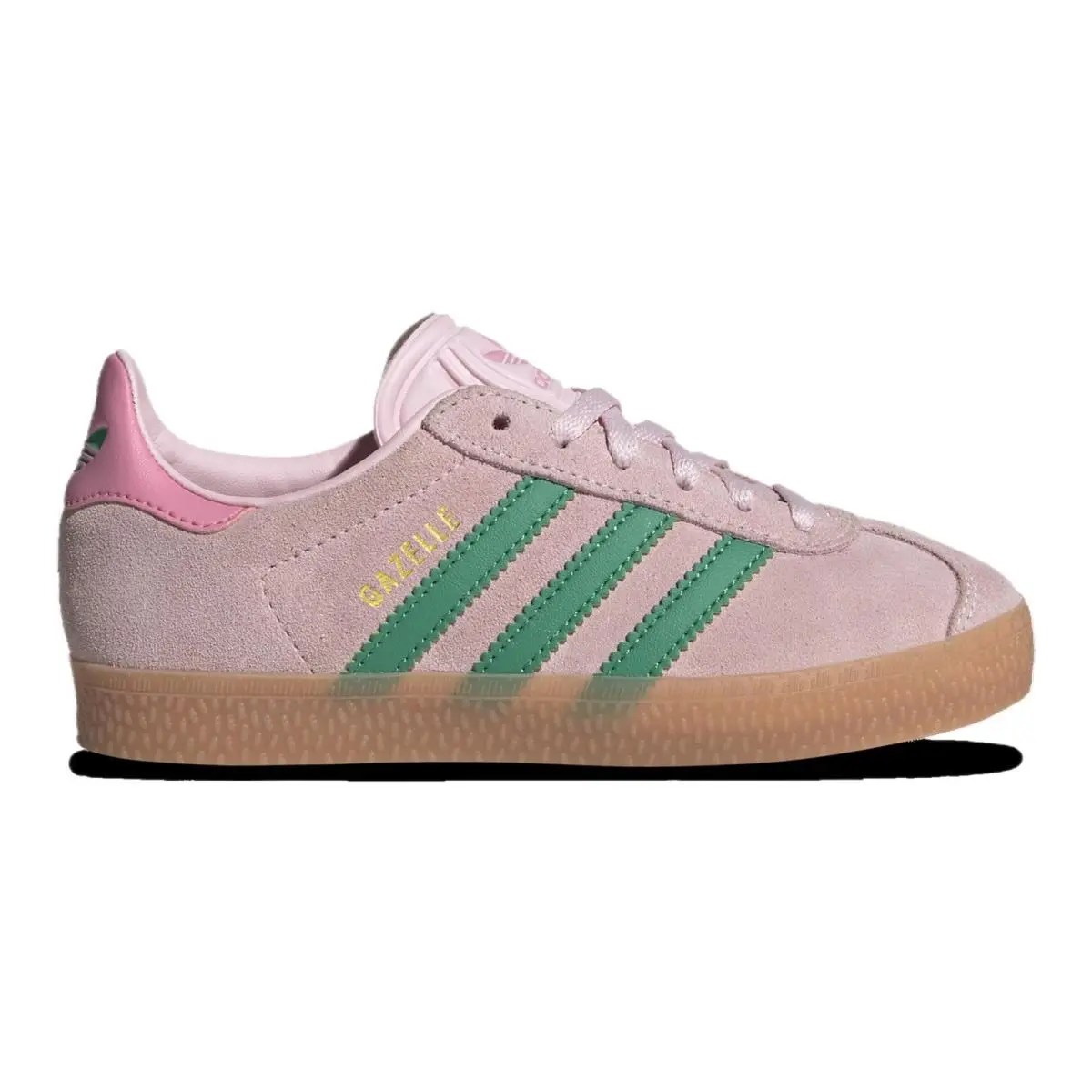 Adidas Gazelle Big Kid Lifestyle Sneakers Clear Pink/court Green/bliss Pink - Clear Pink/Court Green/Bliss Pink