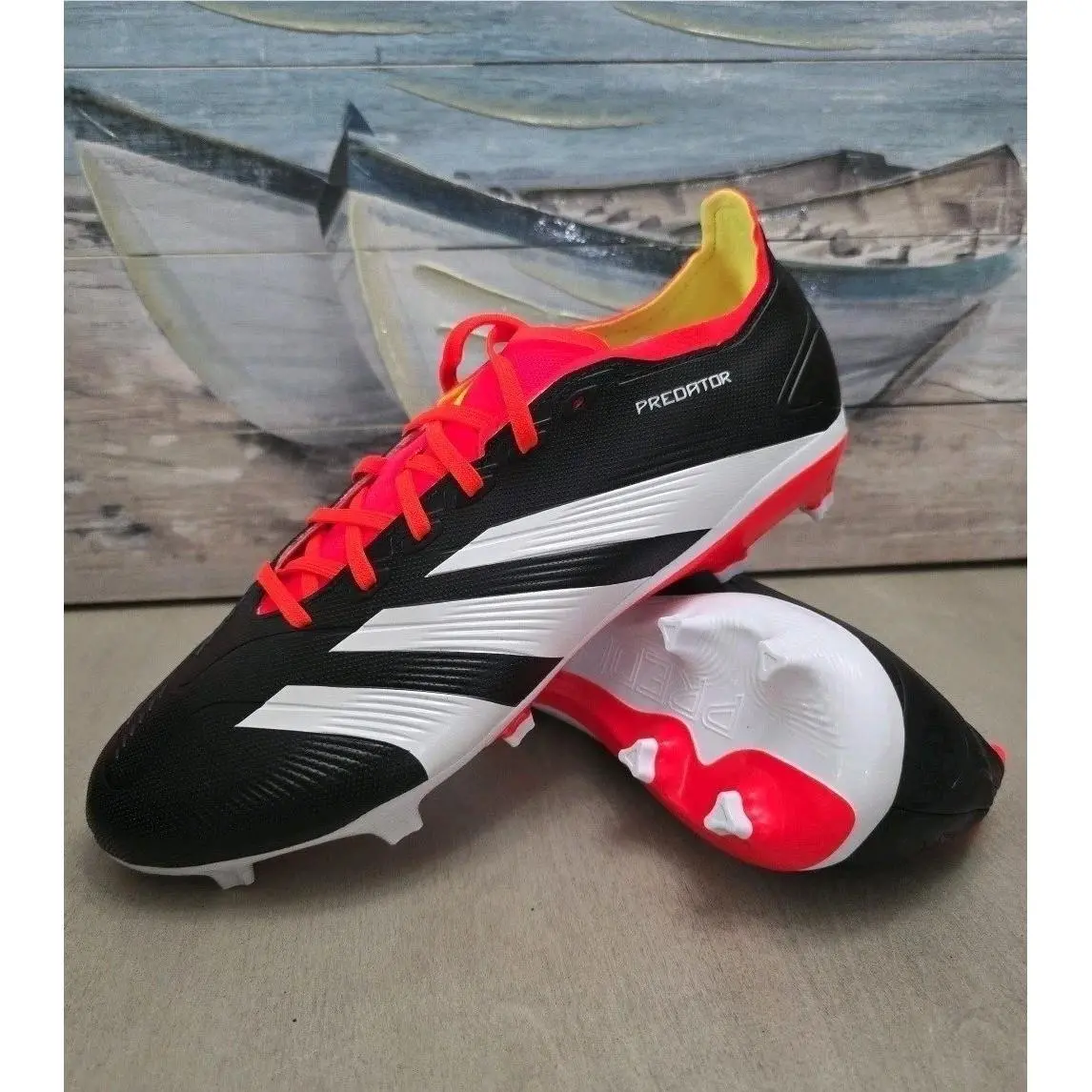 Adidas Men`s Predator League FG Soccer Cleats Size 11.5 Black Orange IG7762