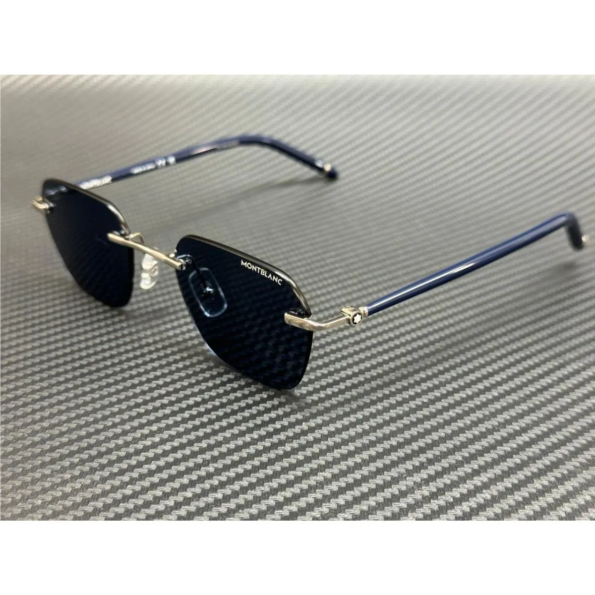 Montblanc Mont Blanc MB0270S 003 Silver Blue Men`s Medium 51 mm Sunglasses