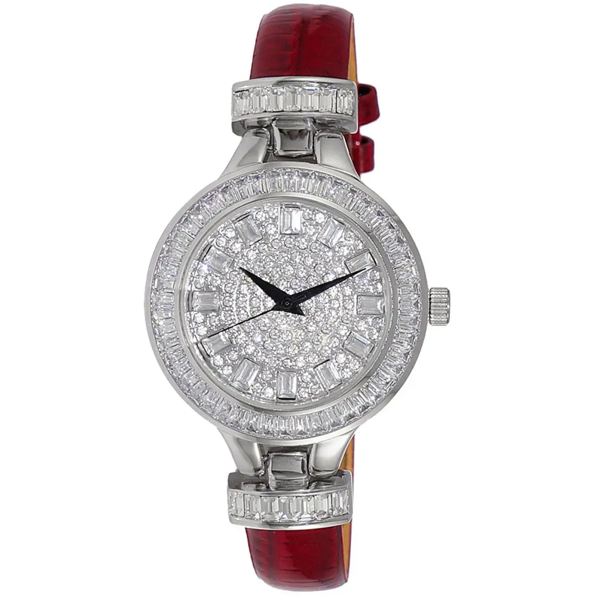Adee Kaye Women`s Gems Silver Dial Watch - AK2522-LRD