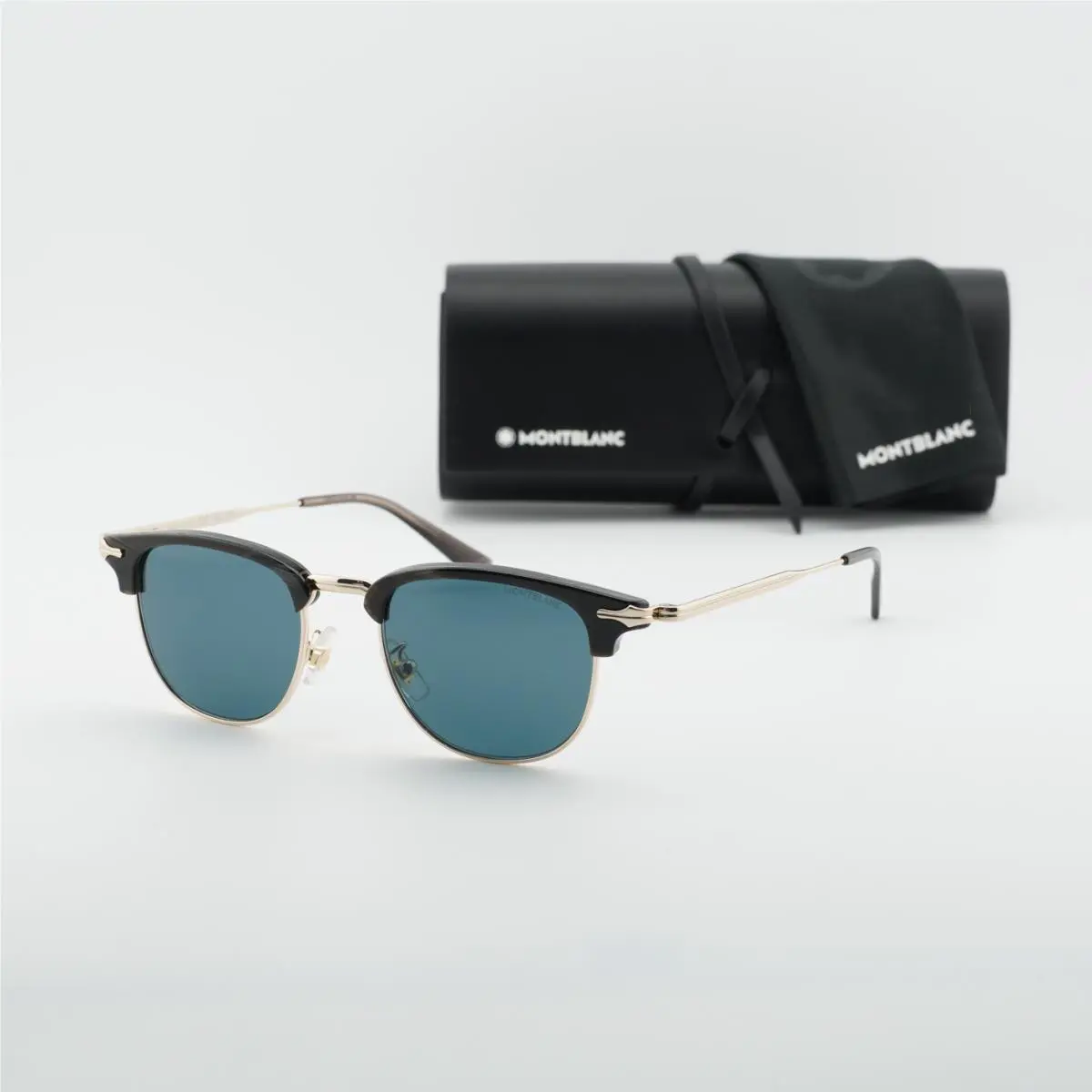 Montblanc MB0364S 003 Grey/gold/blue Sunglasses 49-19-150