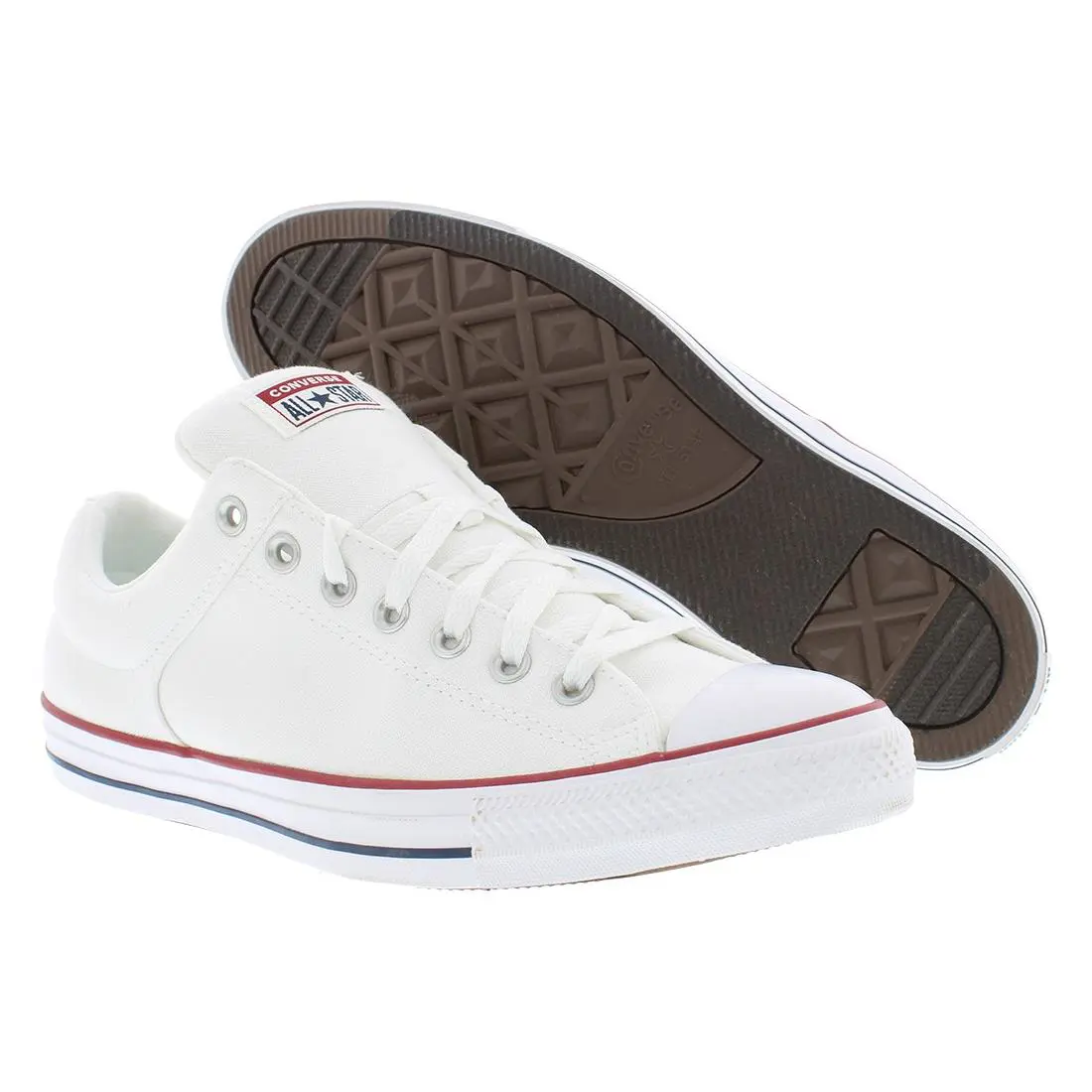 Converse Chuck Taylor All Star High Street Oxford Unisex Shoes - White/Garnet/Navy, Main: White