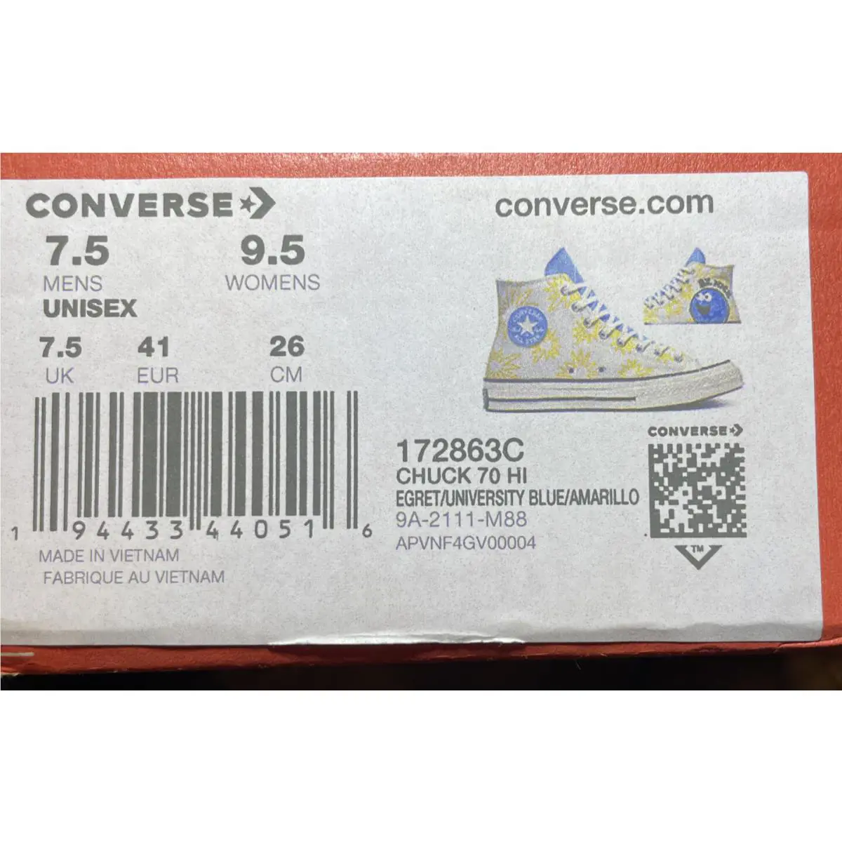 Converse shoes - Chuck 70 HI - Chuck - 172863C - Multicolor (UPC: 194433440516) 8