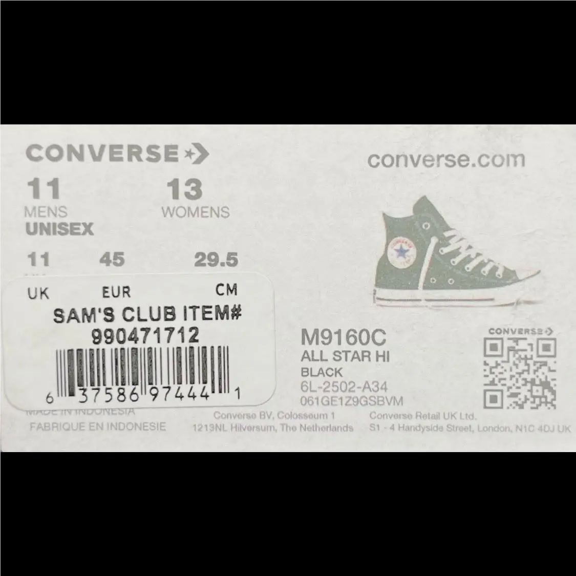 Converse shoes - Converse Chuck Taylor All Star - M9160C - Black 8