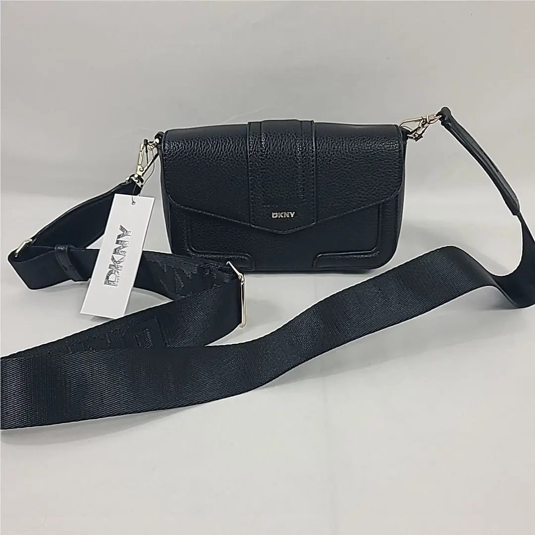 Dkny Maxxe Mini Flap Crossbody Bag Black Gold Hardware 7.5 x5 Retail