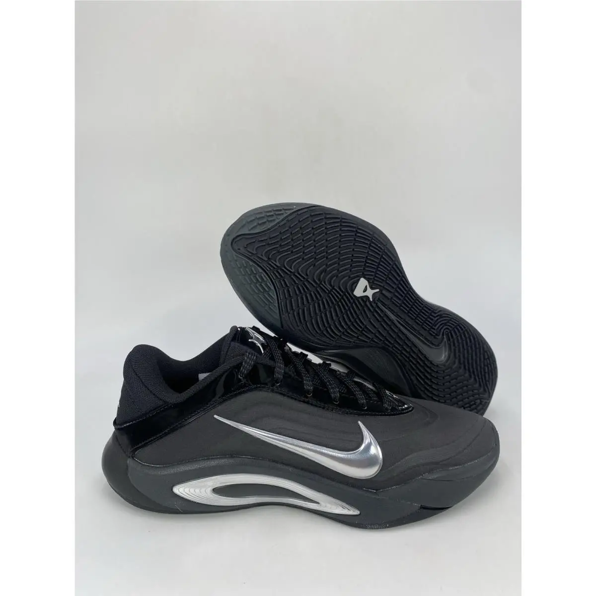 Nike A`one Black Metallic Silver FZ8605 002 Women`s Size 5.5