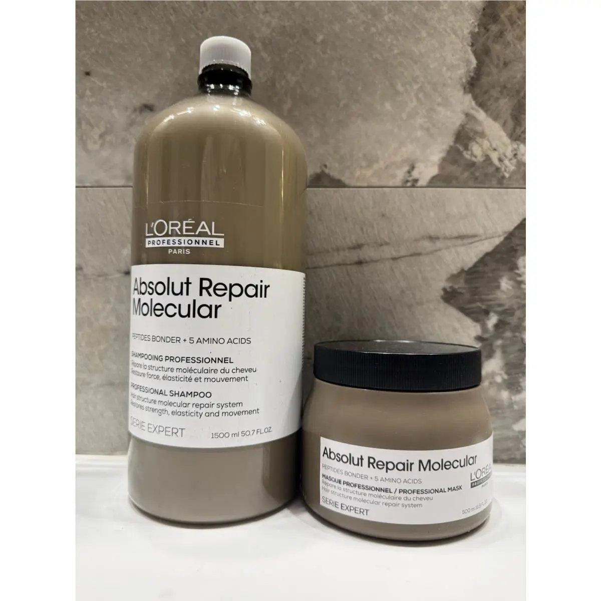 L`oréal Absolut Repair Molecular Shampoo 1500ML Serie Expert and Mask 500 ML