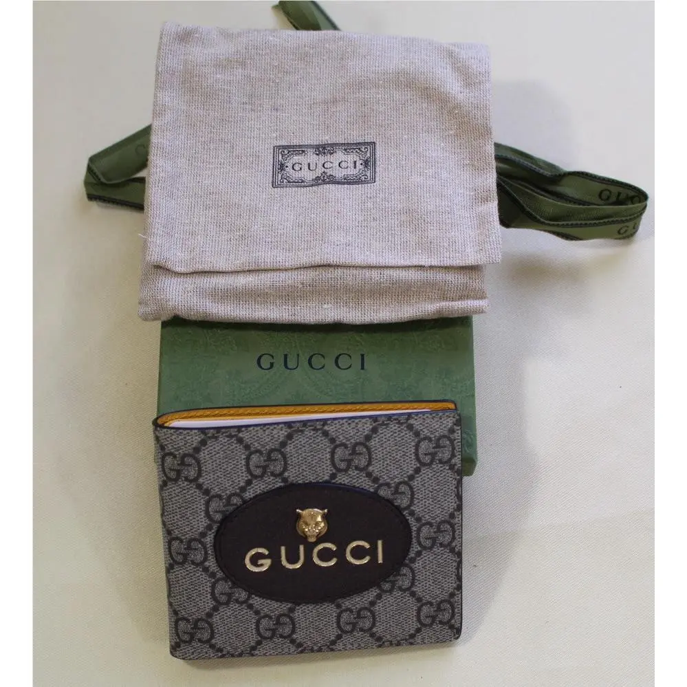 Gucci Neo Vintage Bi-fold Wallet Feline Accent Full Inclusion