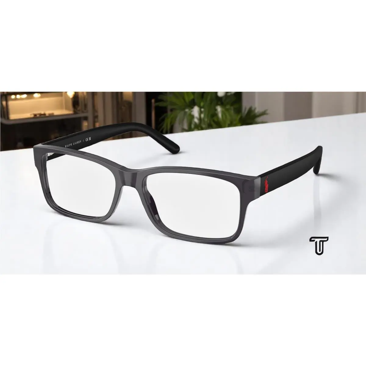 Ralph Lauren Polo PH2117 5407 Crystal Grey Demo Lens 52 mm Men`s Eyeglasses