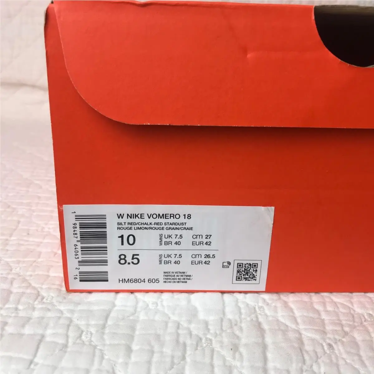 Nike shoes - Nike Vomero 18 - Vomero - HM6804-605 - Silt Red/ Chalk Red Stardust 10