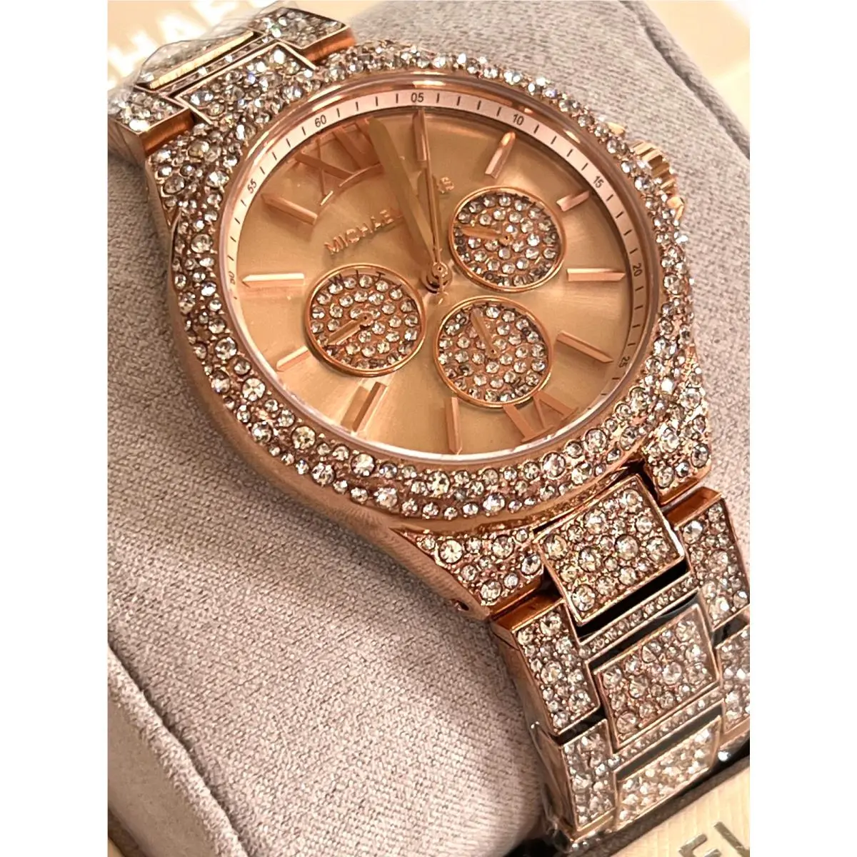 MK6961 Camille Pavé Rose Gold-tone Ladies Watch Gift Box by Michael Kors