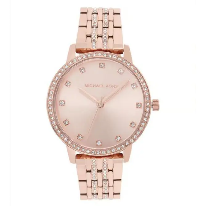 Michael Kors Melissa Women`s Rose Gold Stainless Glitz Watch MK4369