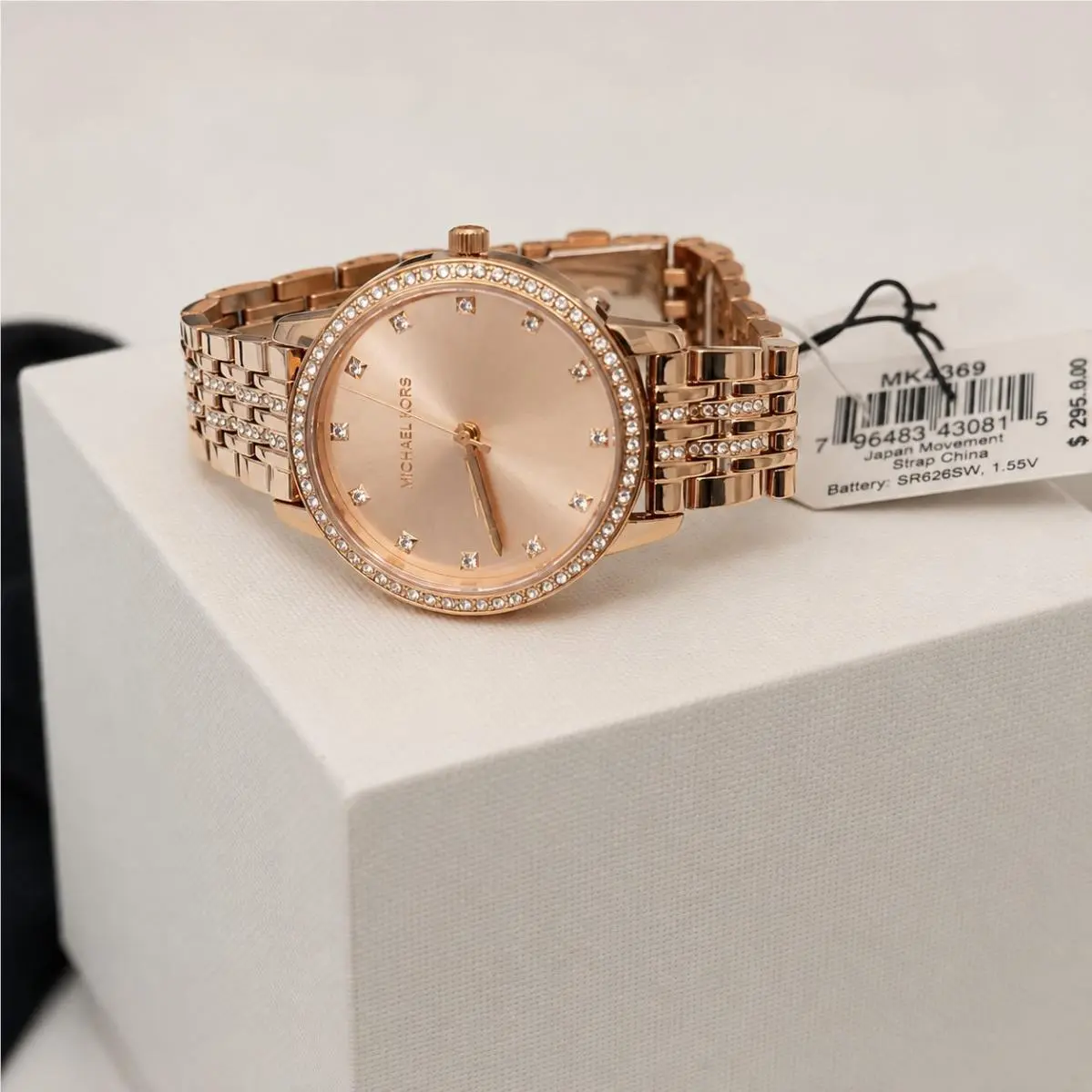 Michael Kors MK4369 Melissa Womens Rose Gold Stainless Glitz Watch Store Display