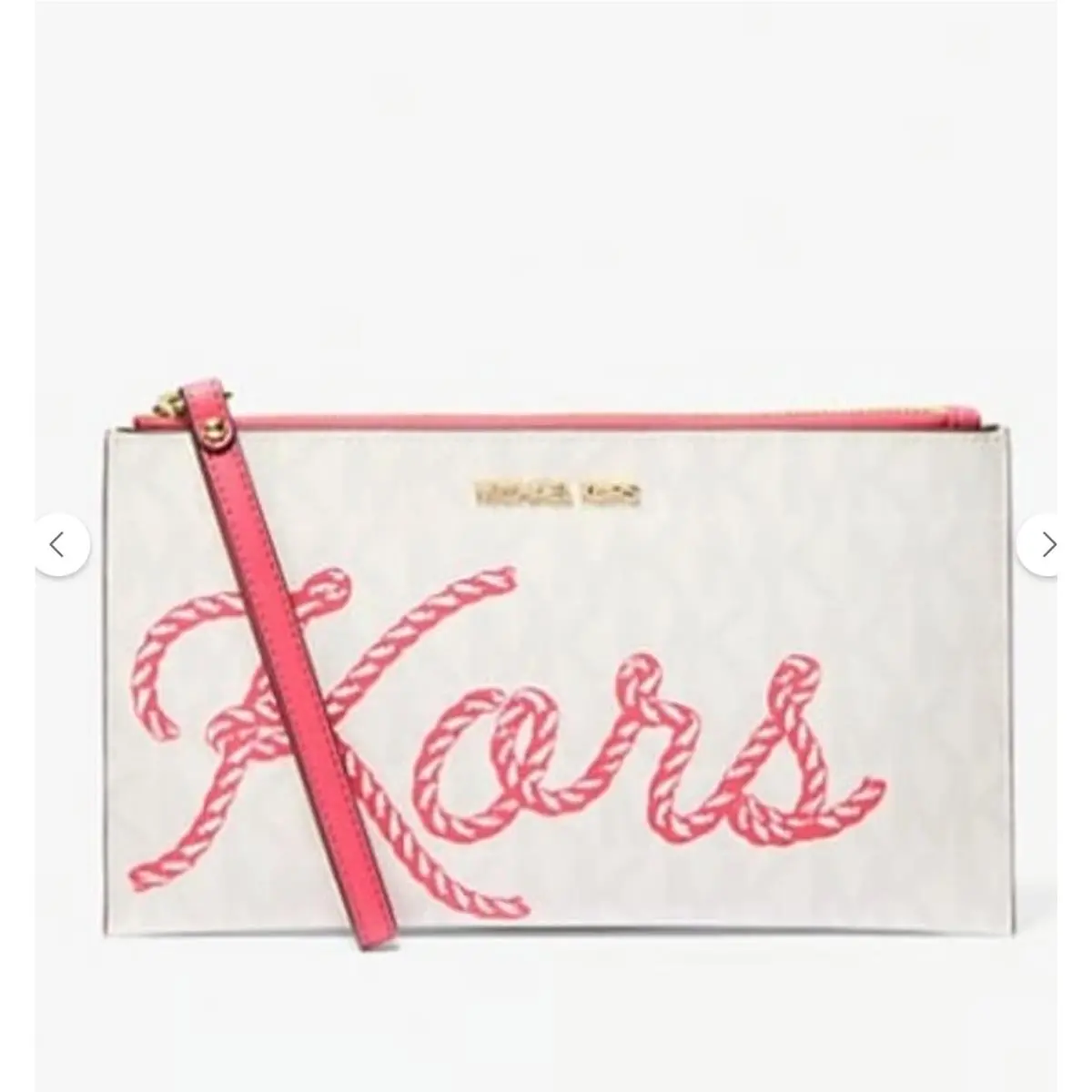 Michael Kors Wristlet Jet Set Travel Large Kors Logo Clutch Wallet Geranium Mult