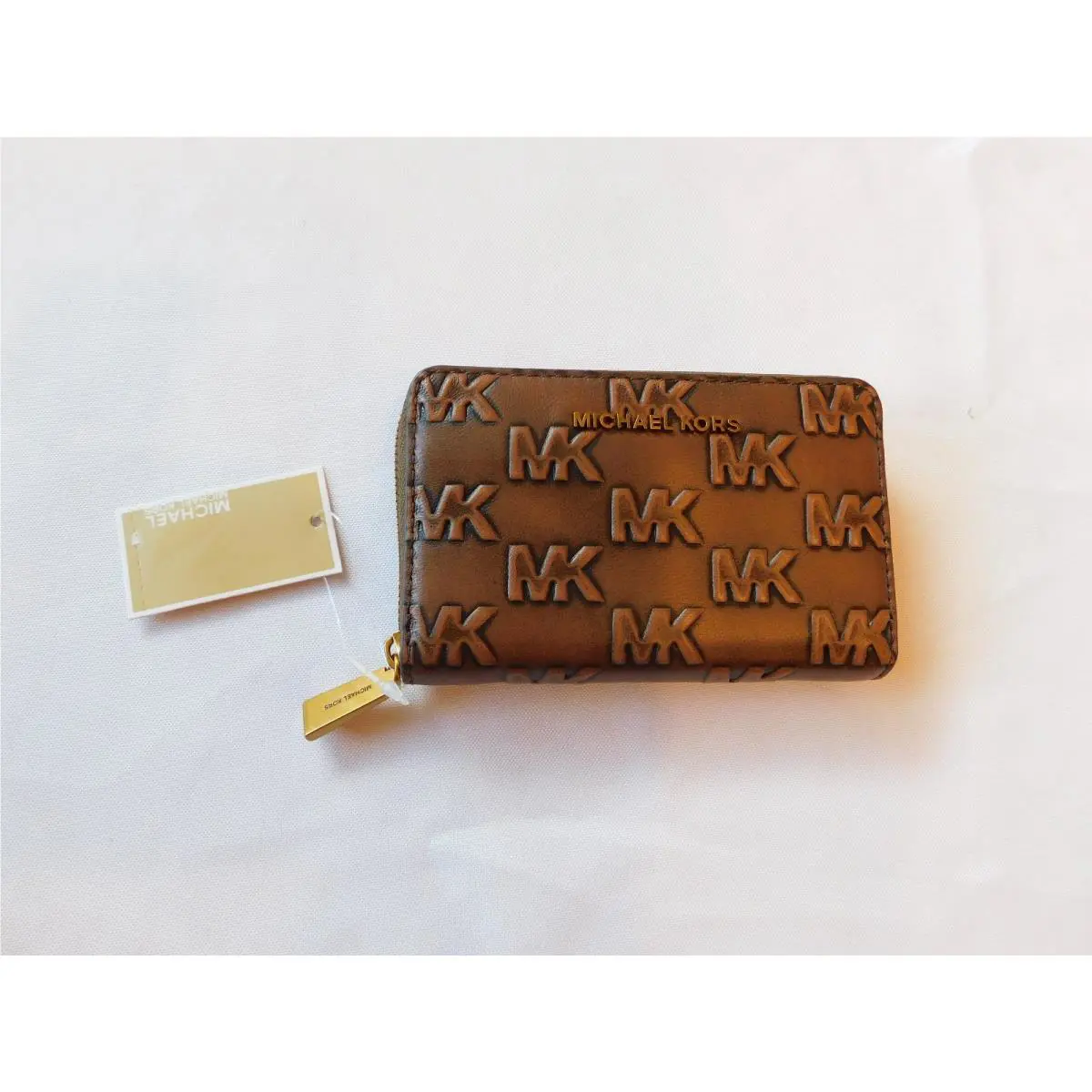 Micahel Kors Women`s Jet Set Sm ZA Card Case Chocolate Leather SMLS226-0001