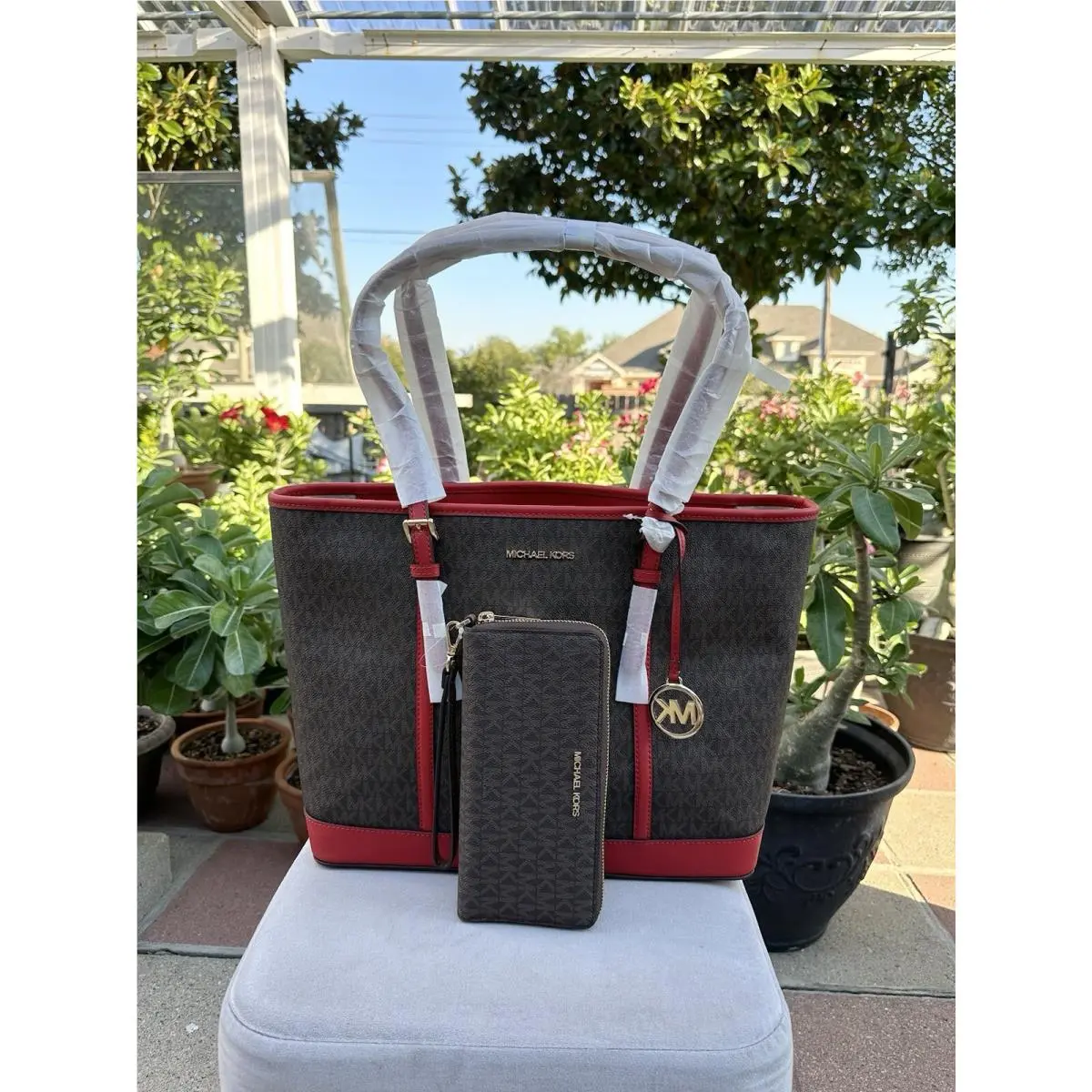 Most Popular Jet Set Travel Large Saffiano Leather Tote and Wallet by Michael Kors