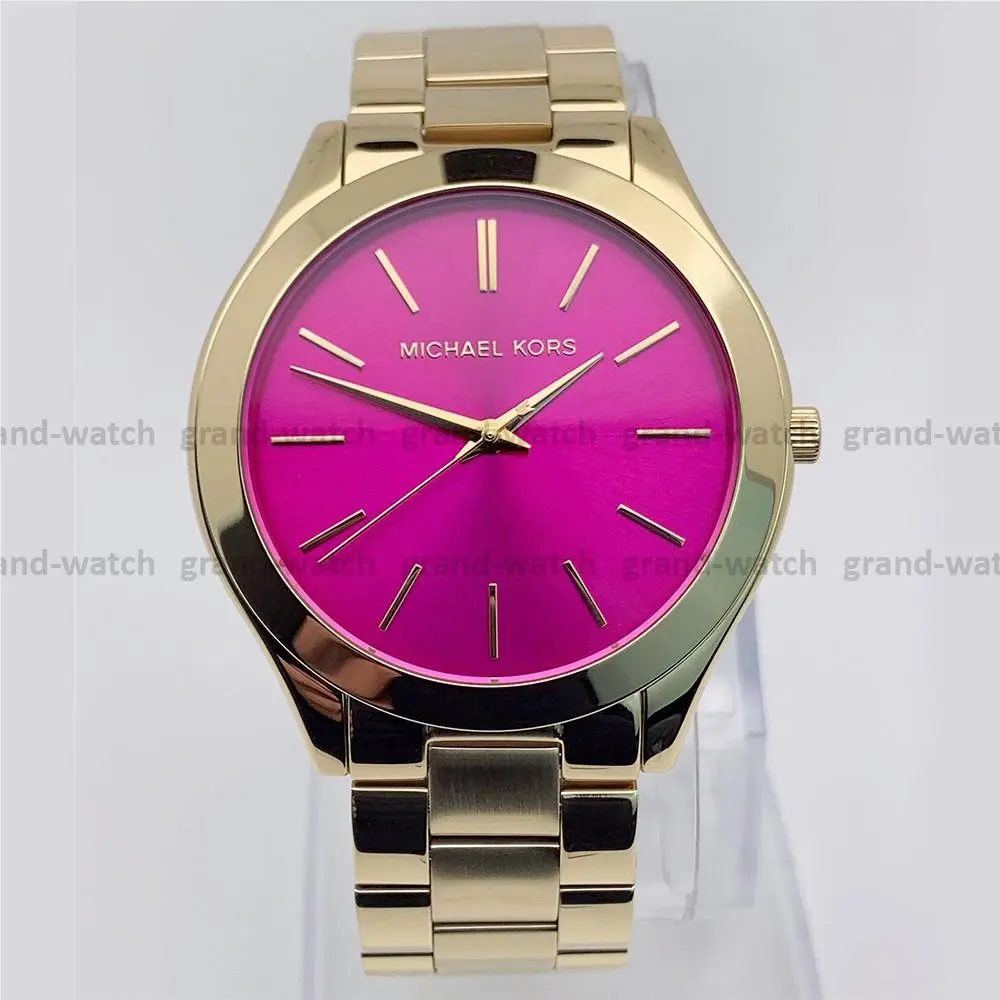 MK3264 Runway Pink Dial Gold Stainless Steel Bracelet Women`s Watch by Michael Kors