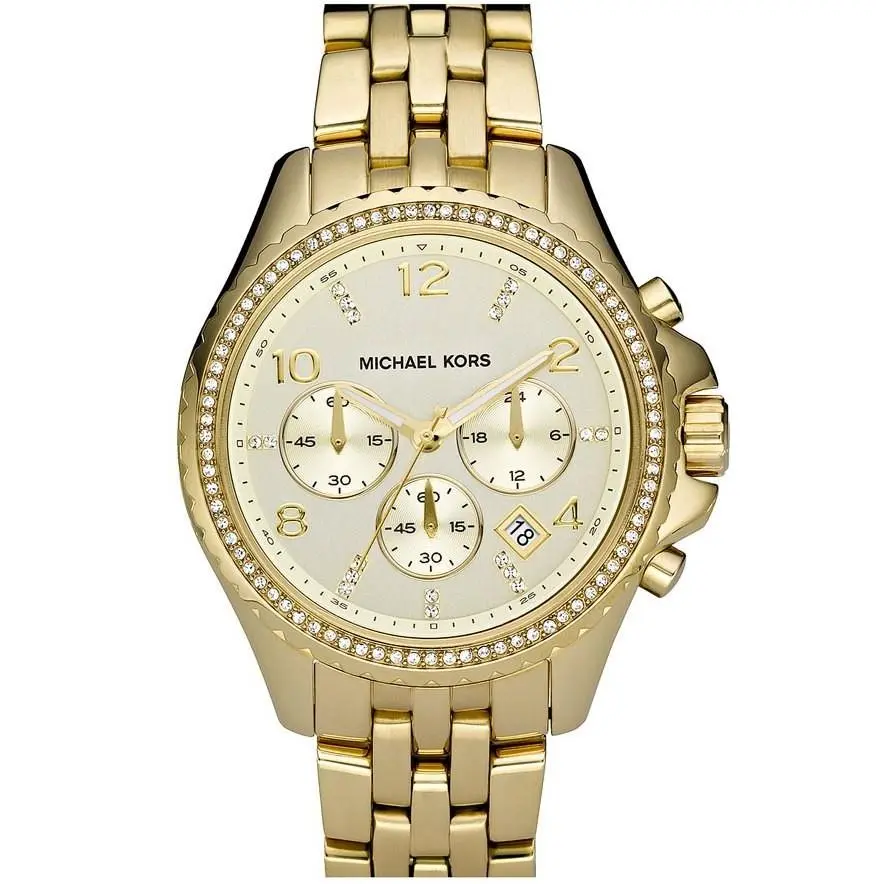 Michael Kors Women`s MK5347 Gold-tone Glitz Chronograph Watch