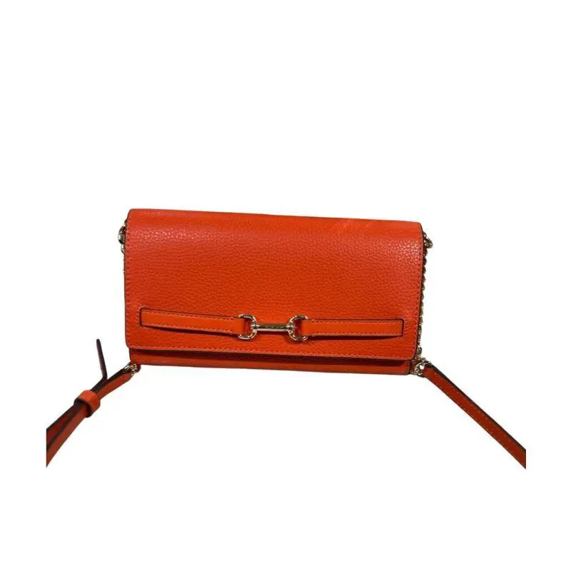 Michael Kors Carson Large Leather Chain Convertible Wallet Crossbody Bag Redclay