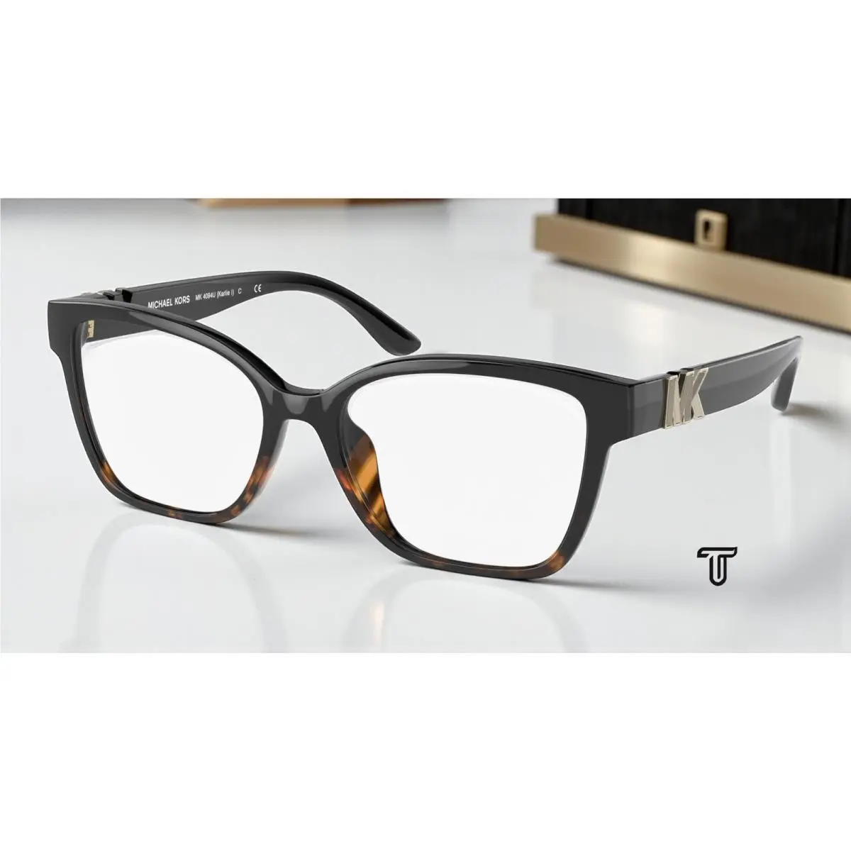 Michael Kors MK4094U 3912 Karlie I Black Dark Tortoise 51 mm Women`s Eyeglasses