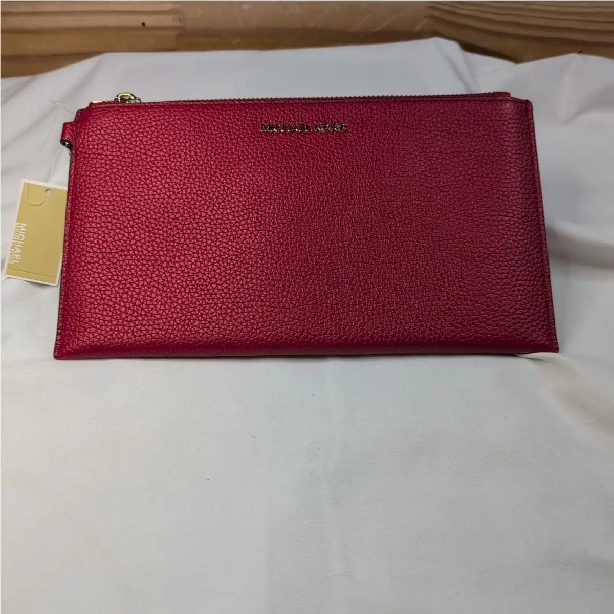 Michael Kors Jet Set Travel Phone Case Wristlet Oxblood Red
