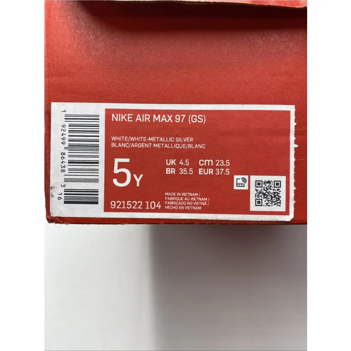 Nike shoes - Nike Air Max 97 - Air Max - 921522 104 - White/Metallic Silver (UPC: 192499864383) 5