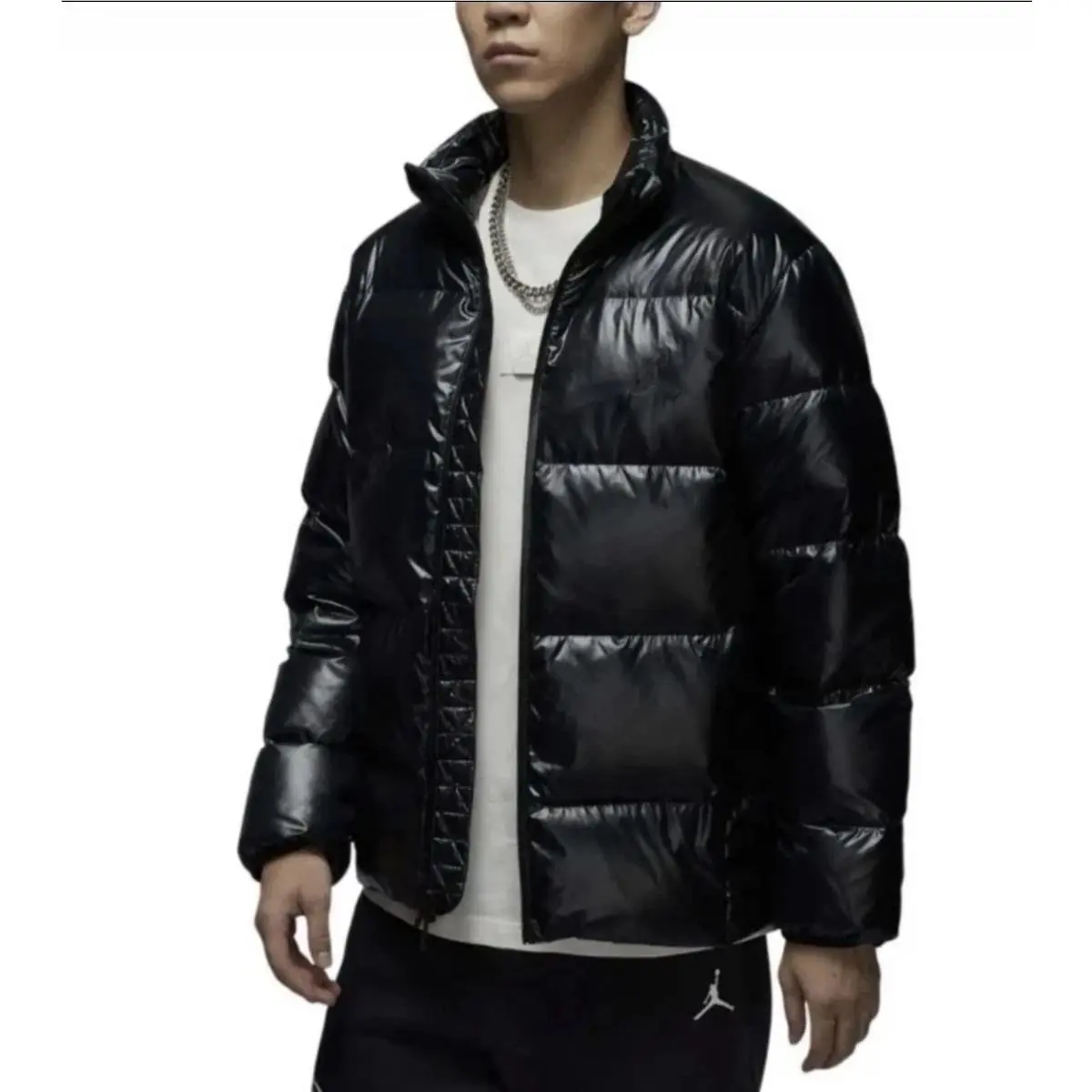 Mens Nike Jordan Flight Puffer Black Coat Jacket FV7271 010 sz Large Rare