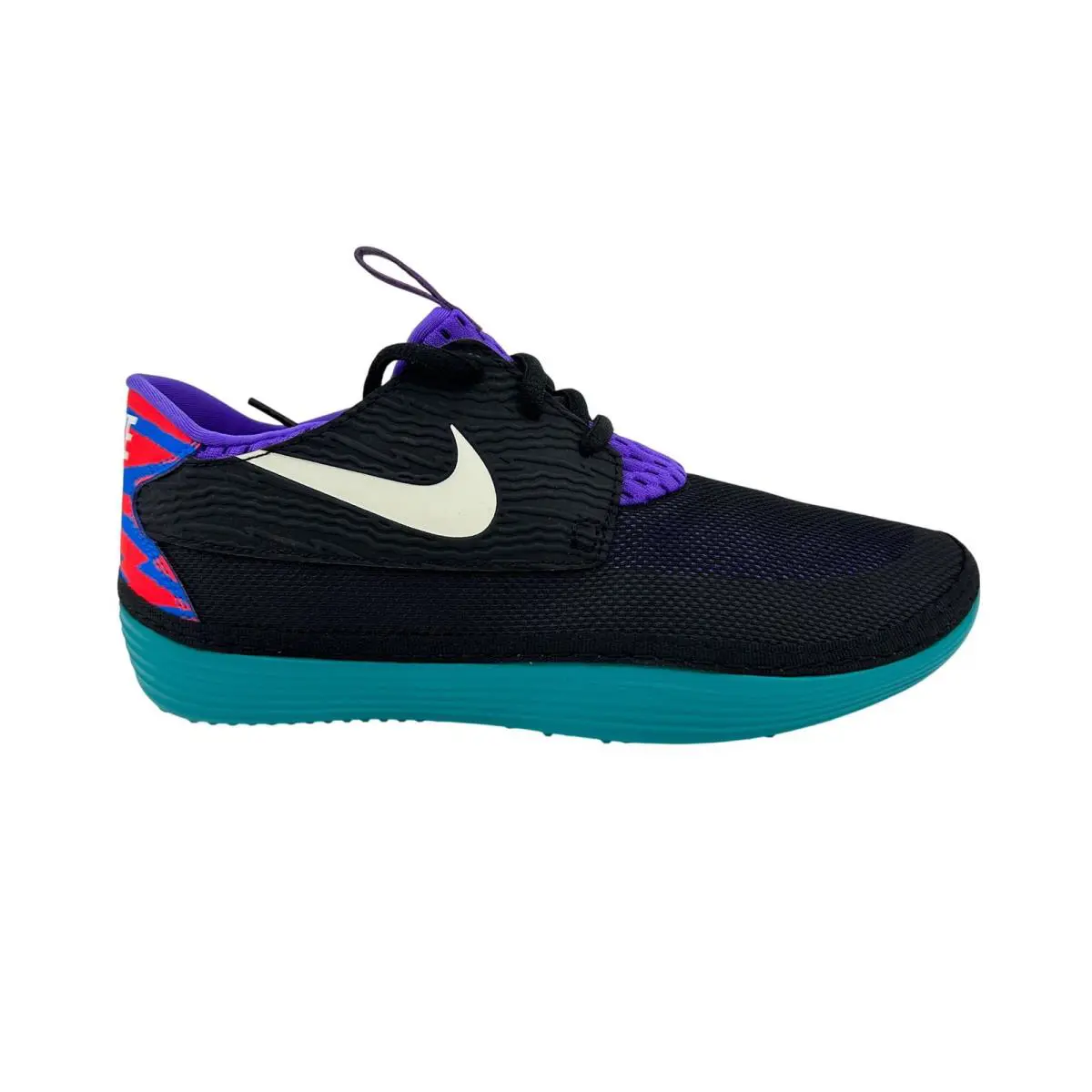 Nike Solarsoft Moccasin Black White Green Purple Mens Size 7 Athletic Sneaker - Black, Manufacturer: Black White Green Purple