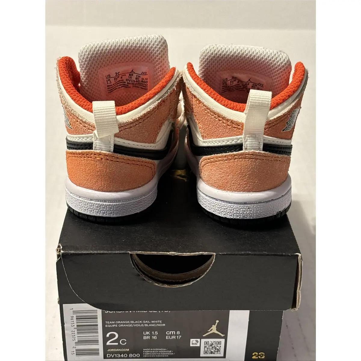 Nike shoes - Air Jordan 1 Mid - Air Mid - Orange/Black-Sail-White 7