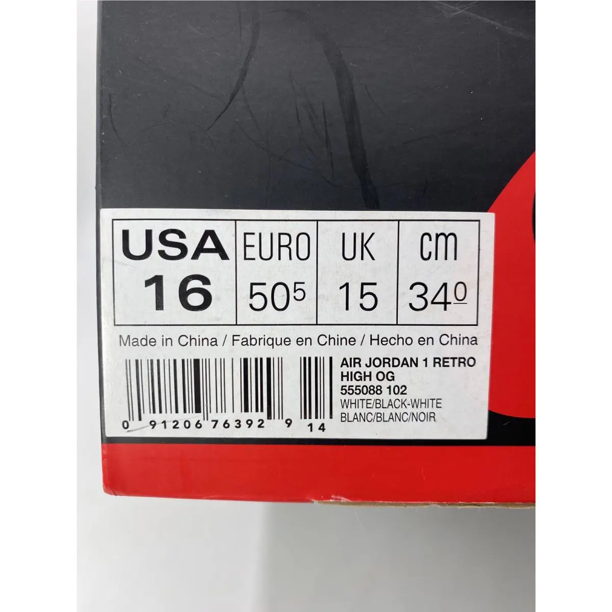 Nike shoes - Nike Air Jordan 1 - Air - 555088 102 - White-Black (UPC: 091206763929) 6