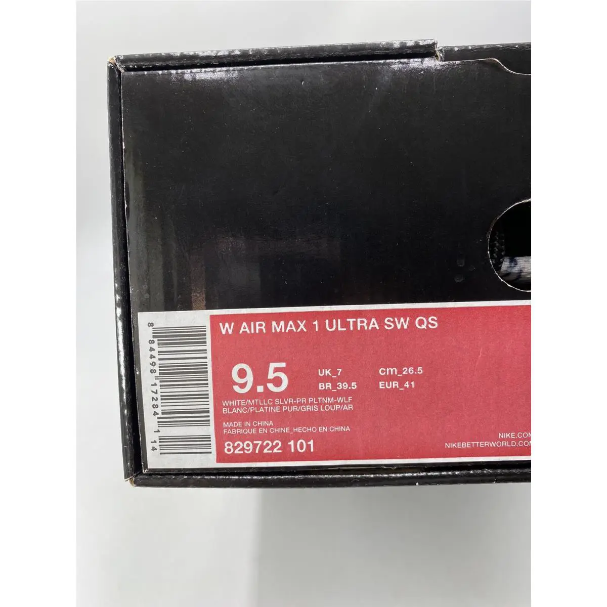 Nike shoes - Nike Air Max 1 - Air Max - 829722 101 - White/Metallic Silver (UPC: 884498172841) 6